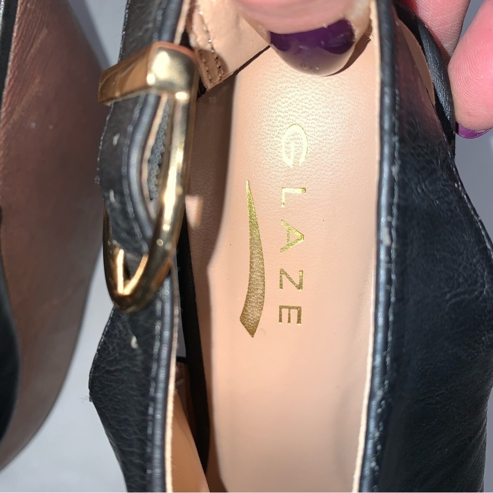 Glaze Platform Wedge Slingback peep toe Sandals Brown and Black size 8 - Picture 2 of 11
